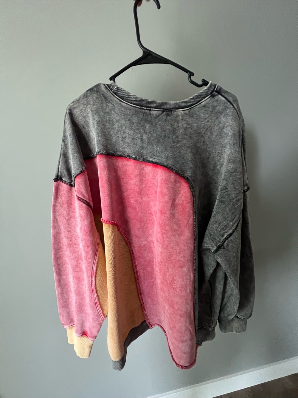Gilded Intent Colorblock Acid Wash Pullover - Picture 2 of 3